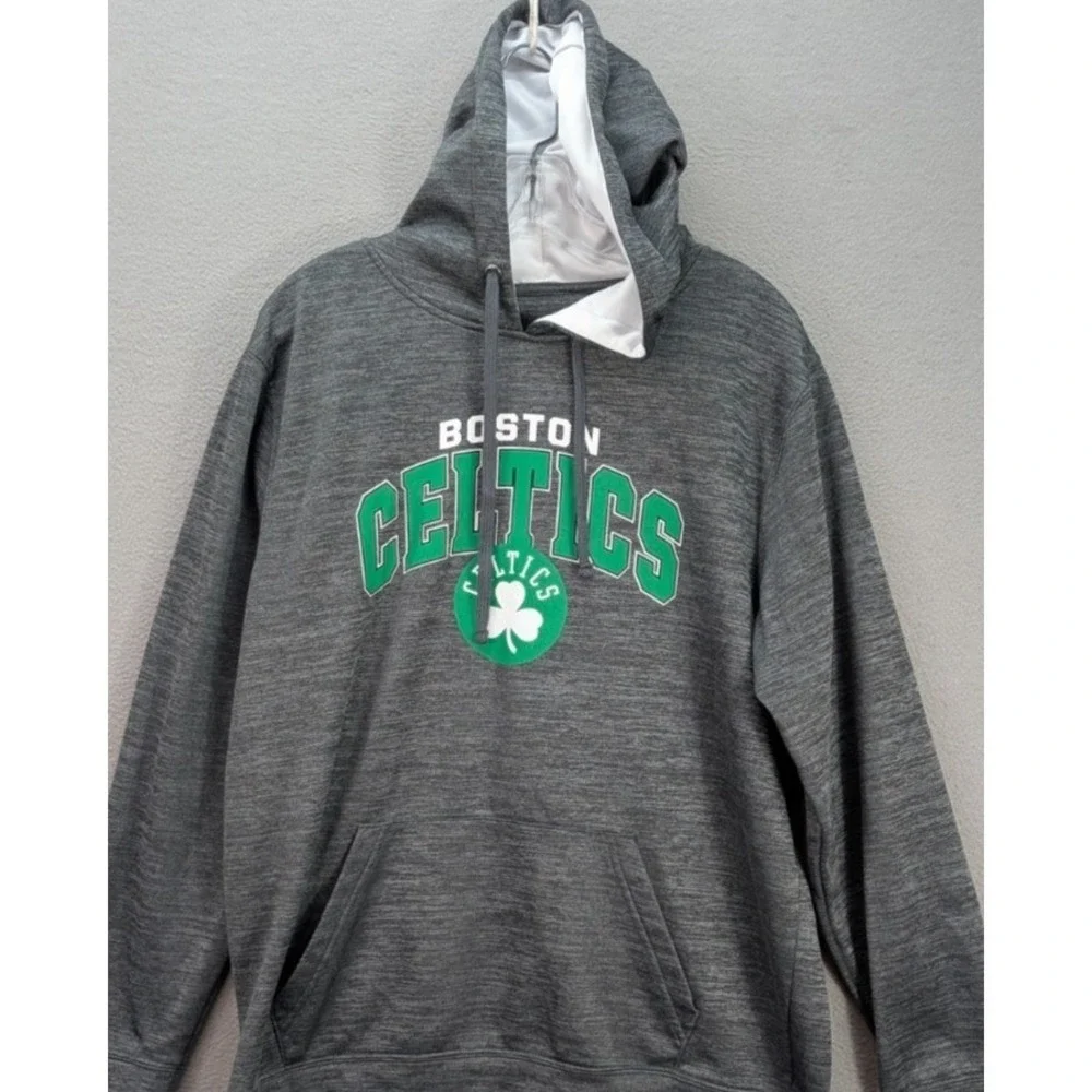 Boston Celtics Fan Gear Hooded Sweatshirt NBA Basketball Athletic Grey Men's L